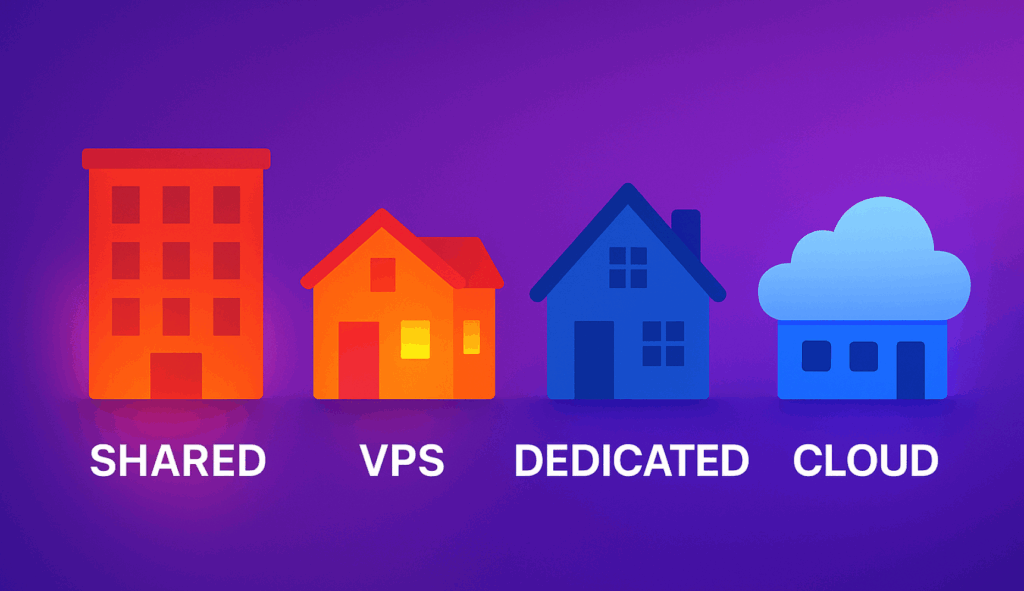 shared, vps, dedicated and cloud hostings